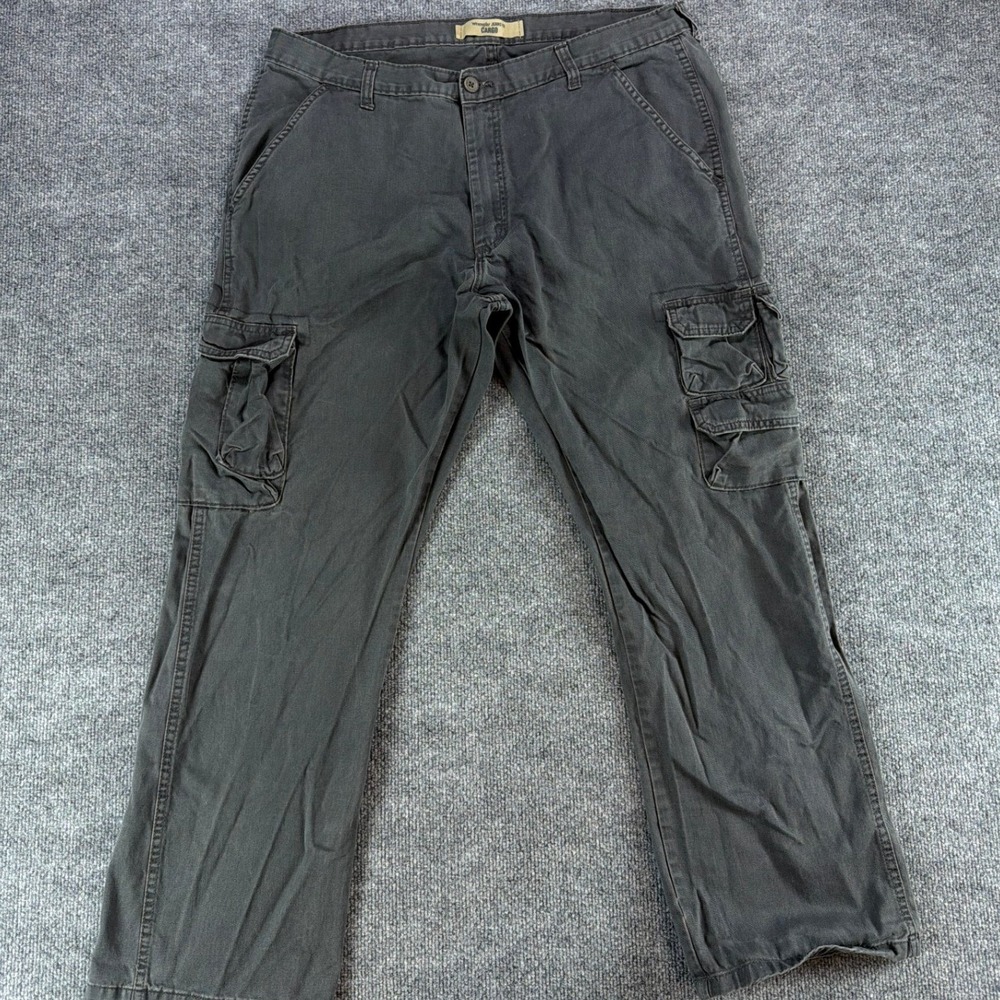 Wrangler Jeans Co Mens Gray Cargo Pants Straight Leg Cotton 70BRWAH 38x30